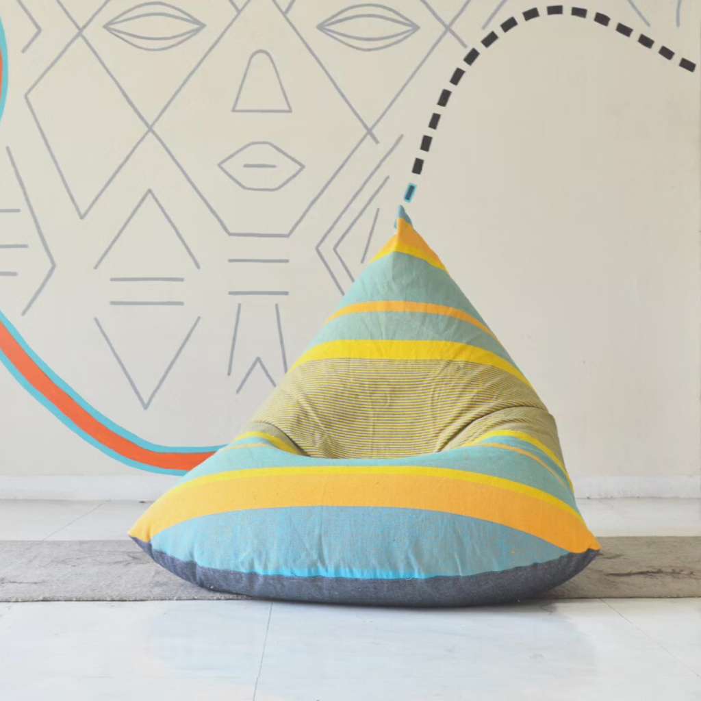 sustainable ethical handmade handloom slow-fashion Bean Bag Chairs Bean Bag Chair Cover - Handmade &amp; Ergonomic  | Shadow of the Sun made in sri lanka 